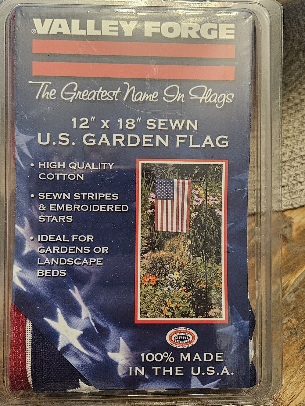 Blue & Red U.S. Garden Flag - 12 X 18